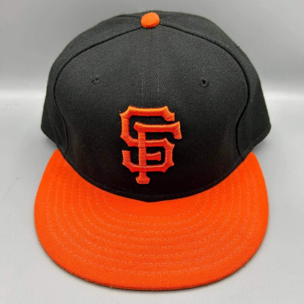 San Francisco Giants MLB Hat Men 7 5/8 Black Red 59Fifty New Era Fitted Cap